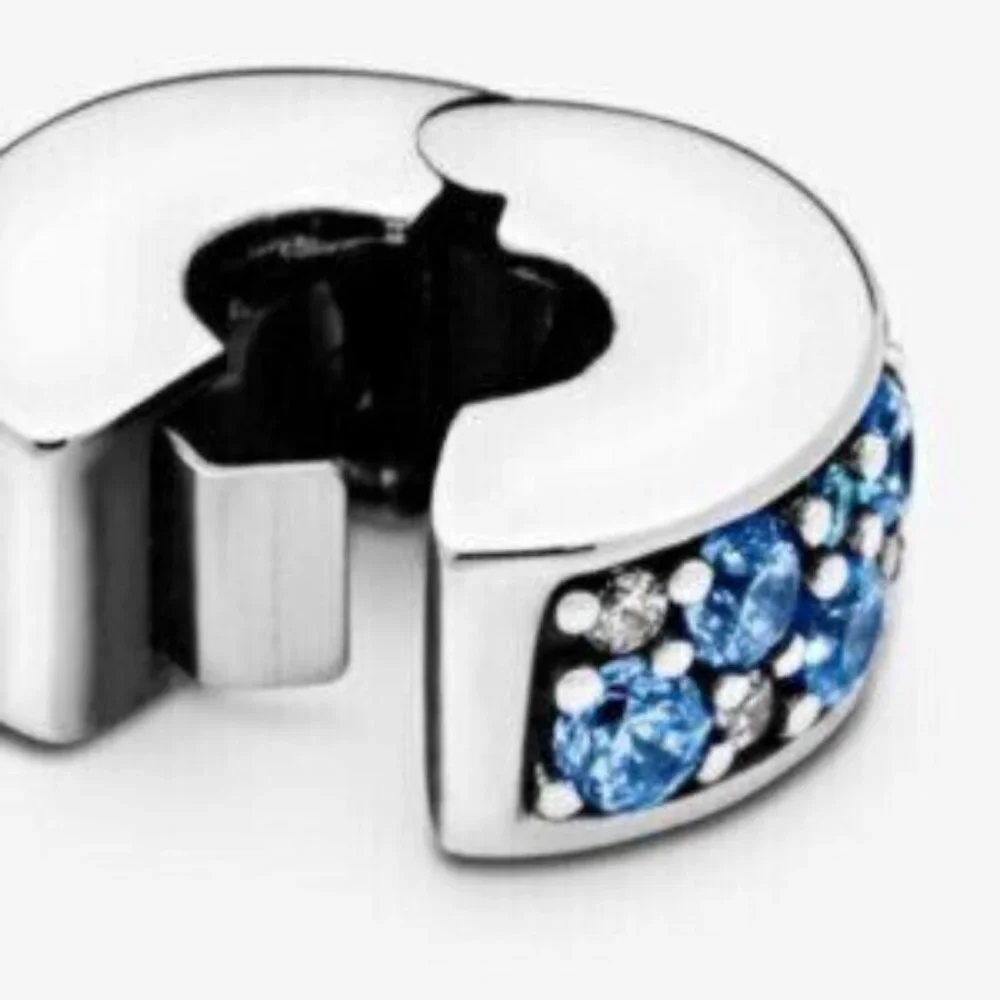 Pandora Blue Pav Clip Charm